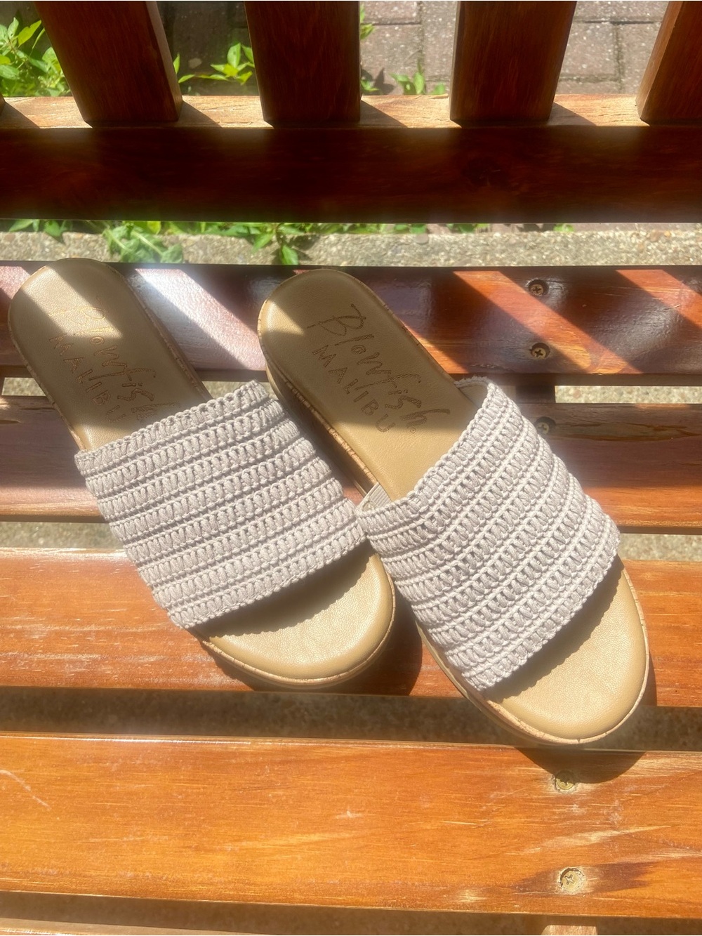 🐡👡🏖️Blowfish Malibu “Maracelia” Woven Cork Platform Slides SIZE 8🌞👡🐡
